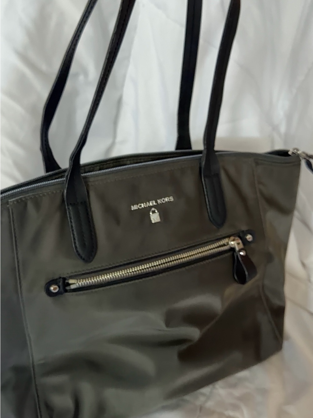 Michael Kors Olive Green Tote with Black Handles